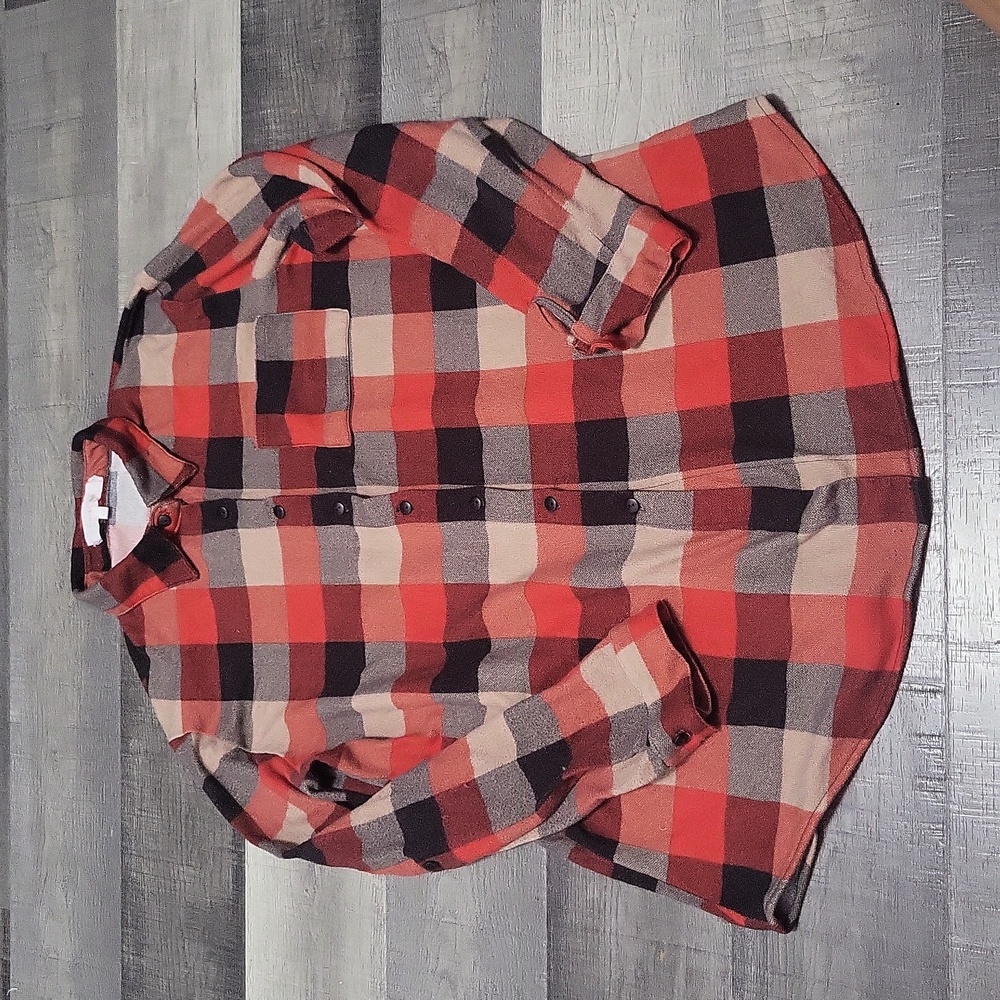 Eden & Olivia Red and Black Plaid Button Down Shirt